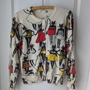 Stylish Cat Print Women's Sweater